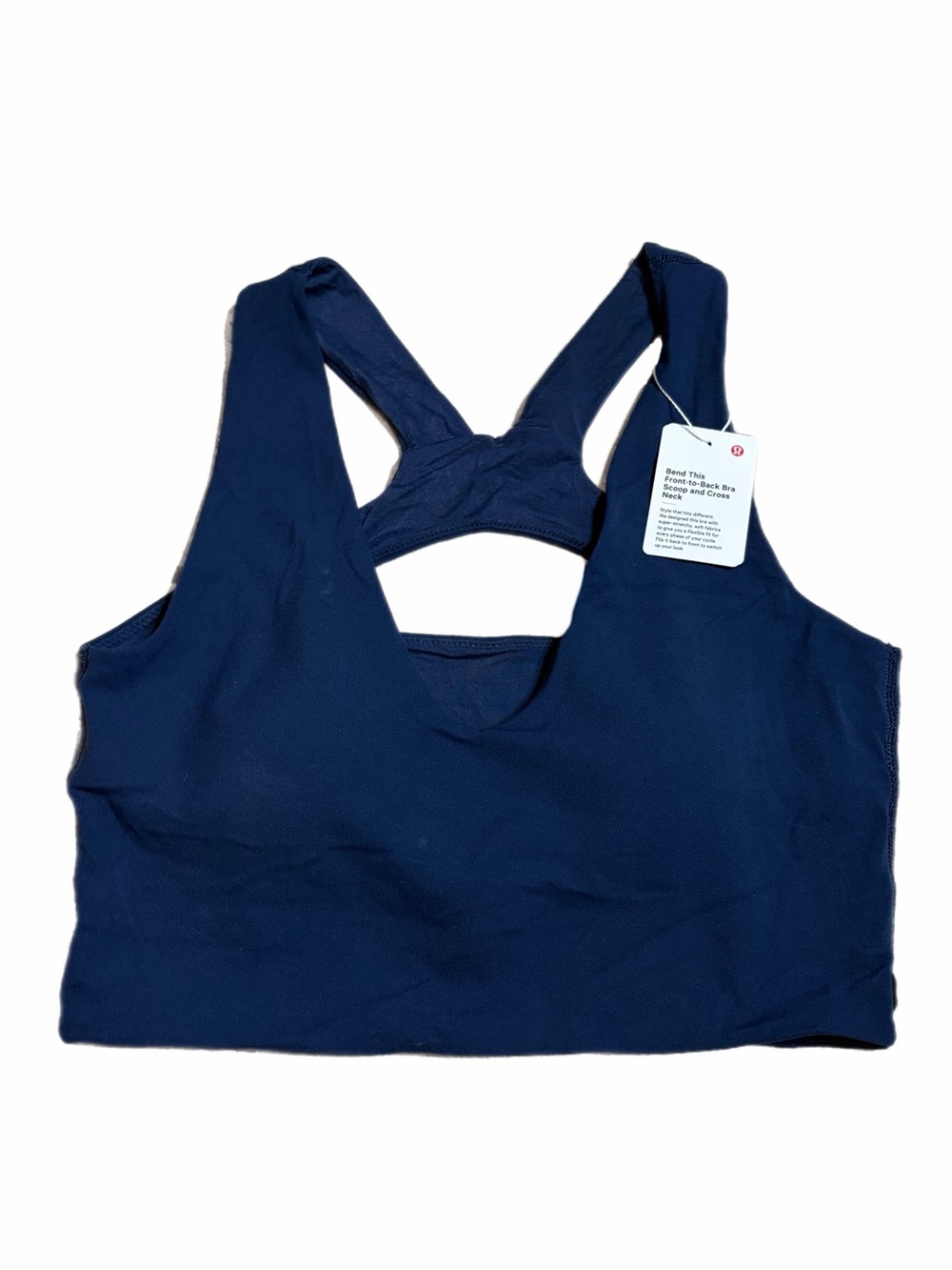 NWT Lululemon Bend This Scoop and Cross Bra *Light Support A-C (Club Blue) S/M